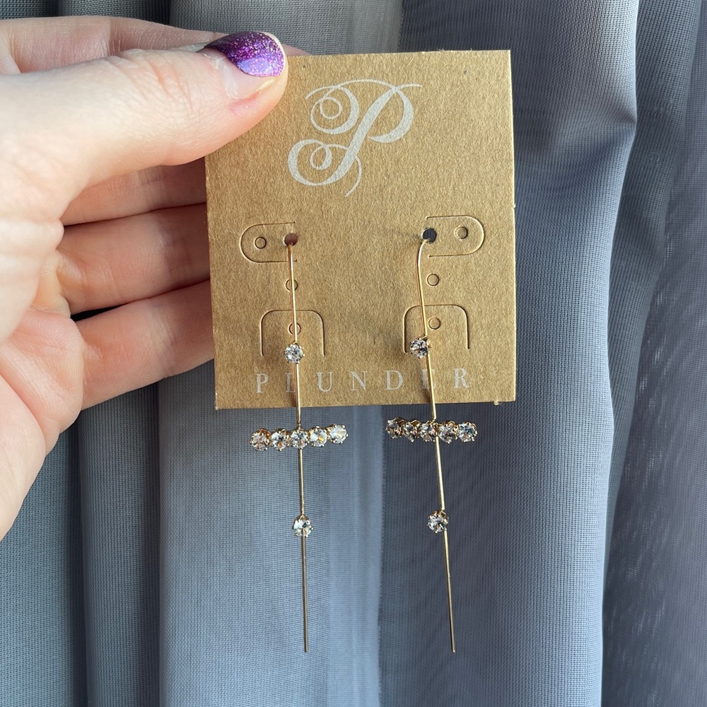 Plunder Gold Cross Earrings